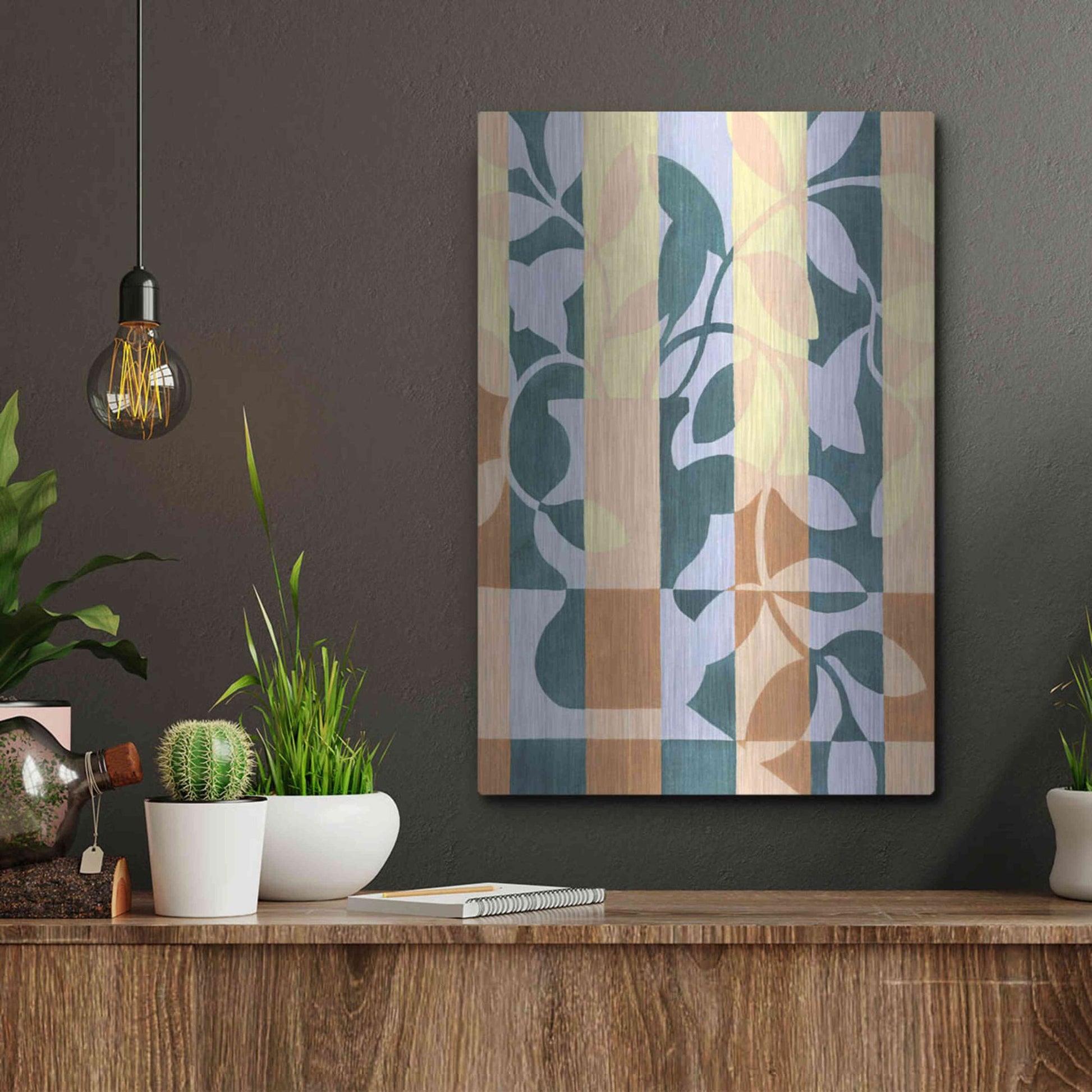 Luxe Metal Art 'Checkered Cutting II' by Grace Popp, Metal Wall Art,12x16