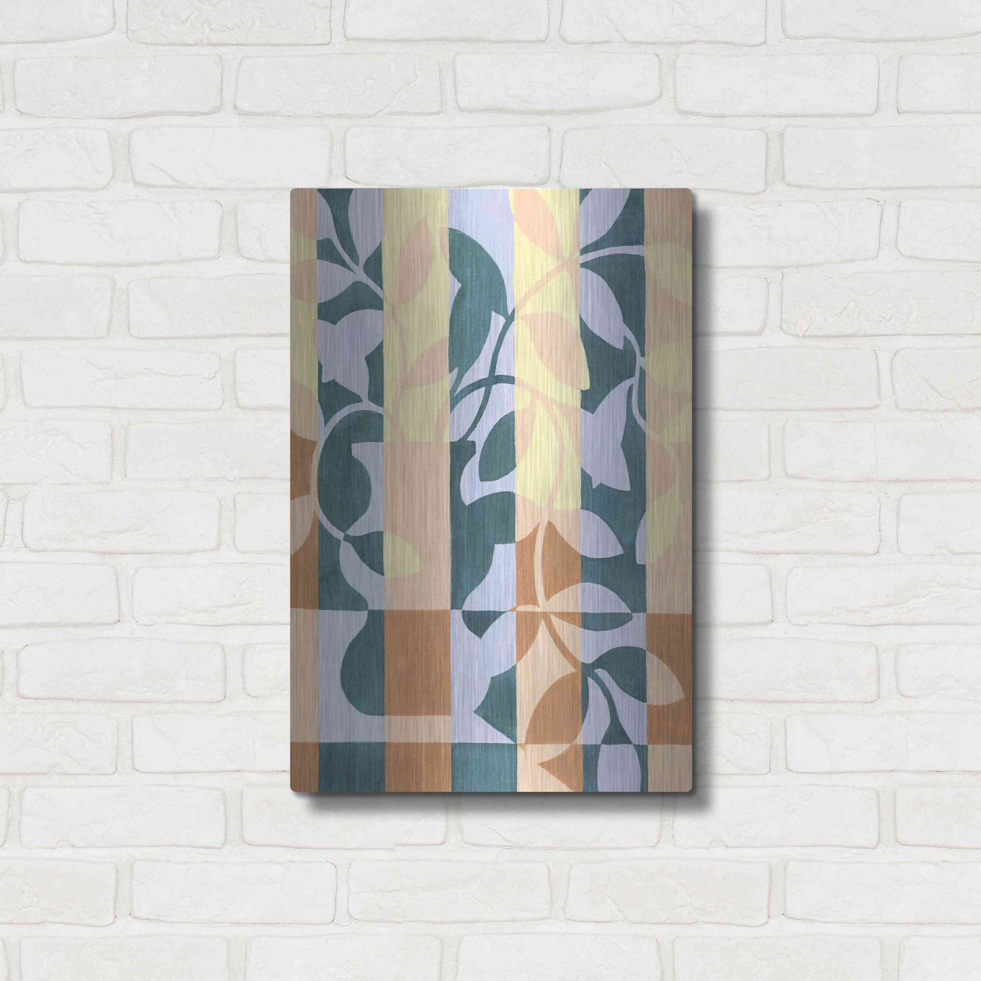 Luxe Metal Art 'Checkered Cutting II' by Grace Popp, Metal Wall Art,16x24