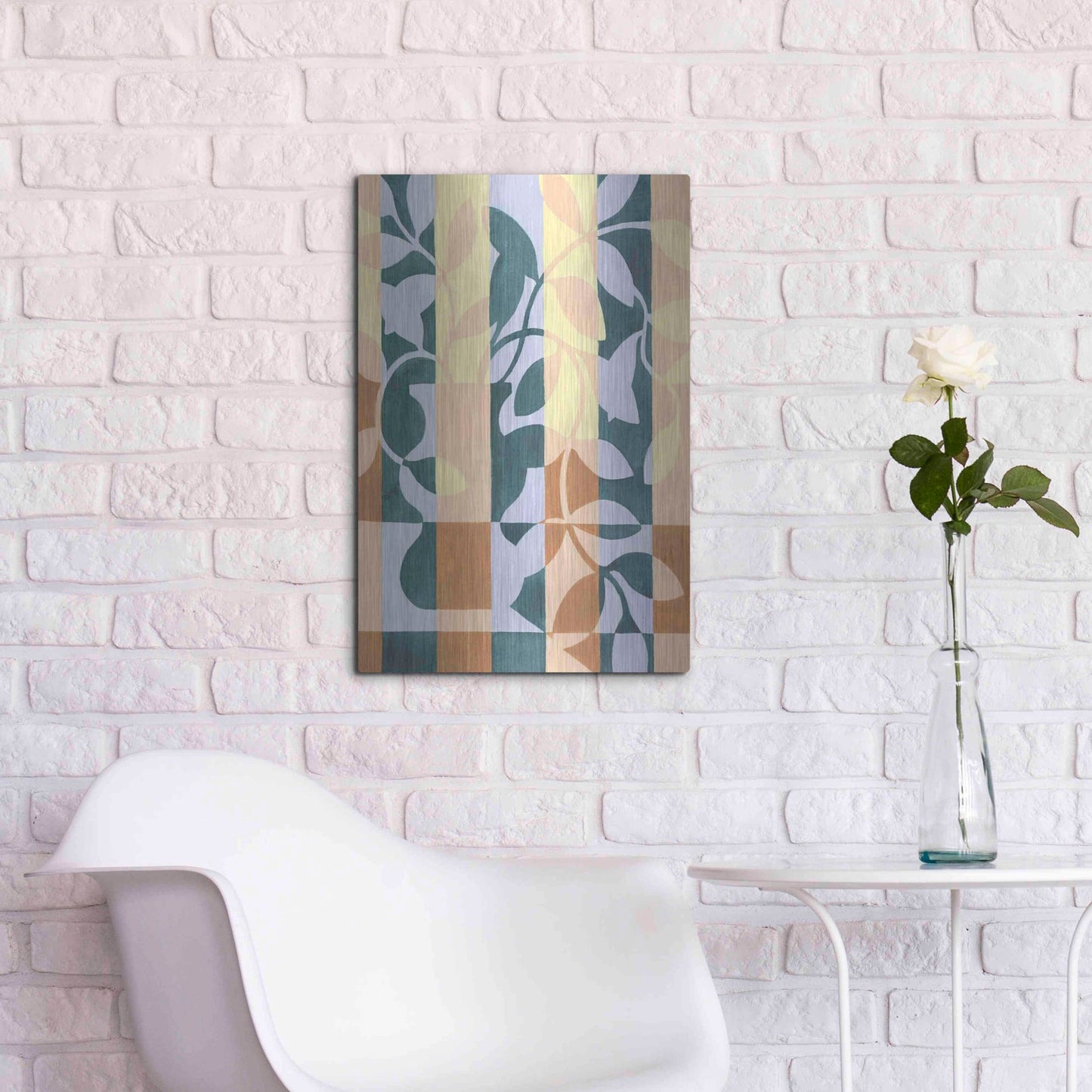 Luxe Metal Art 'Checkered Cutting II' by Grace Popp, Metal Wall Art,16x24