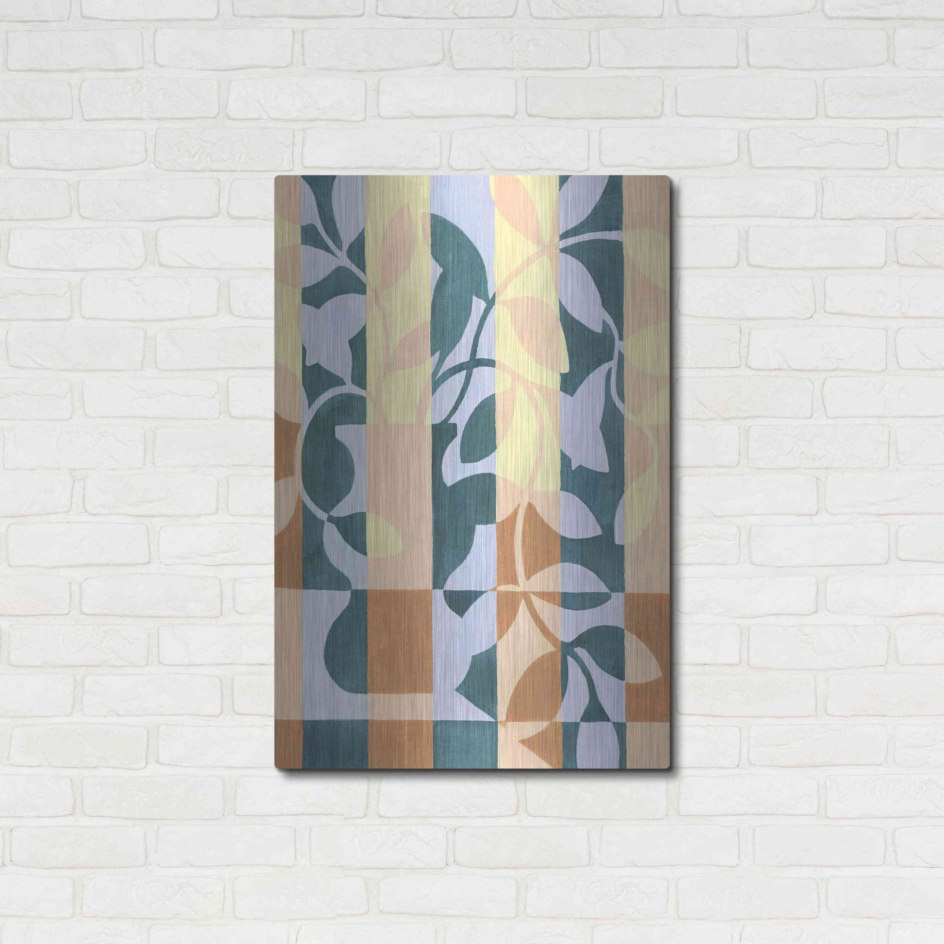 Luxe Metal Art 'Checkered Cutting II' by Grace Popp, Metal Wall Art,24x36