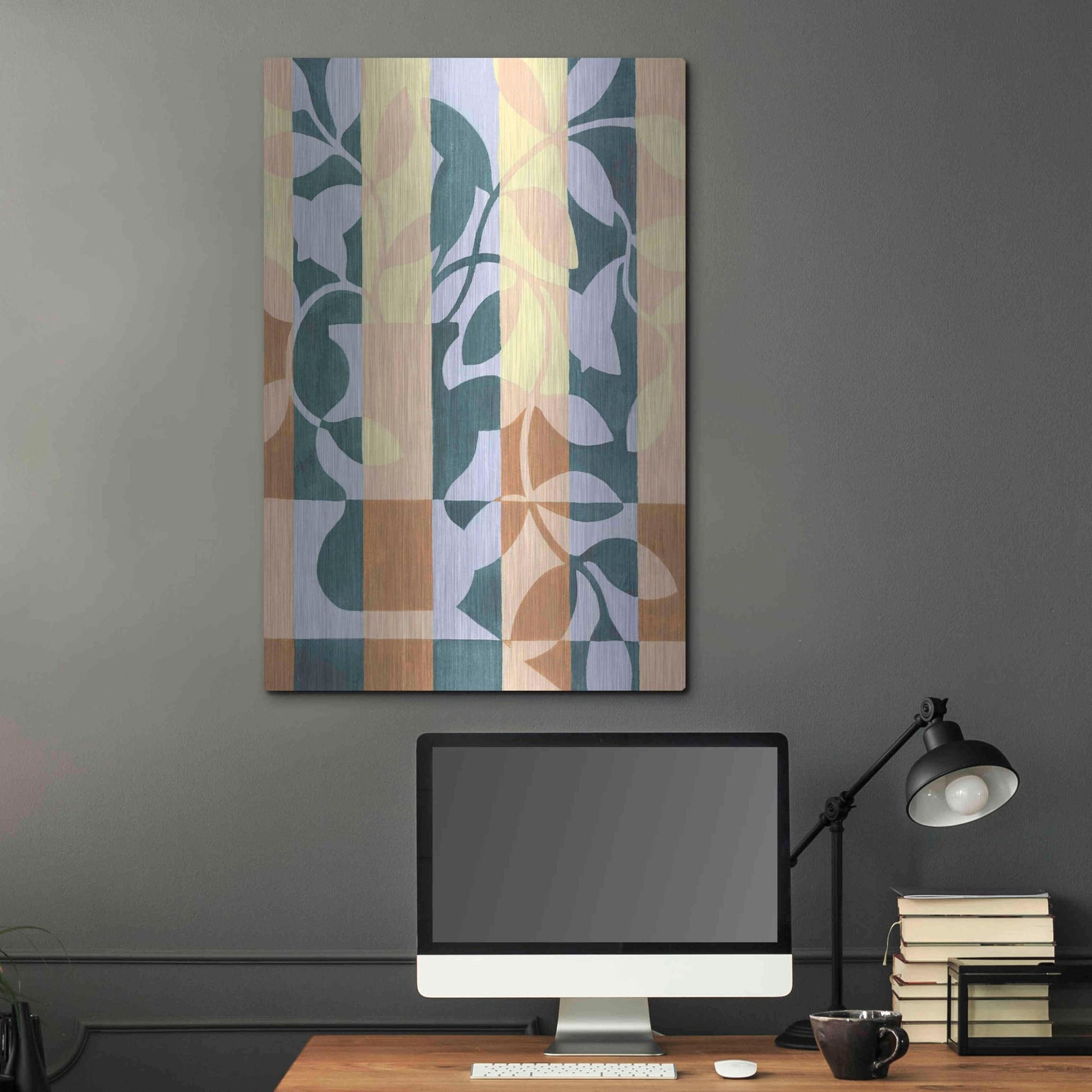 Luxe Metal Art 'Checkered Cutting II' by Grace Popp, Metal Wall Art,24x36