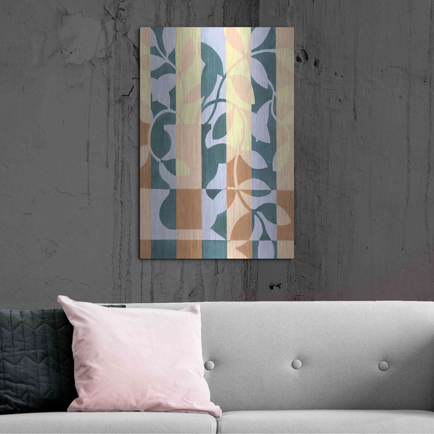 Luxe Metal Art 'Checkered Cutting II' by Grace Popp, Metal Wall Art,24x36