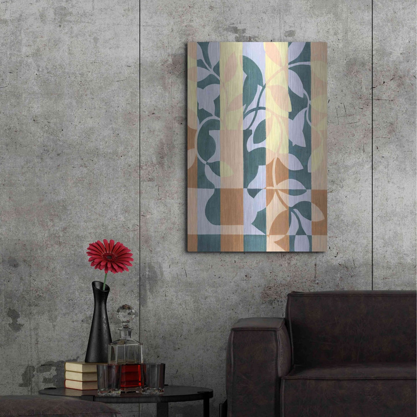 Luxe Metal Art 'Checkered Cutting II' by Grace Popp, Metal Wall Art,24x36