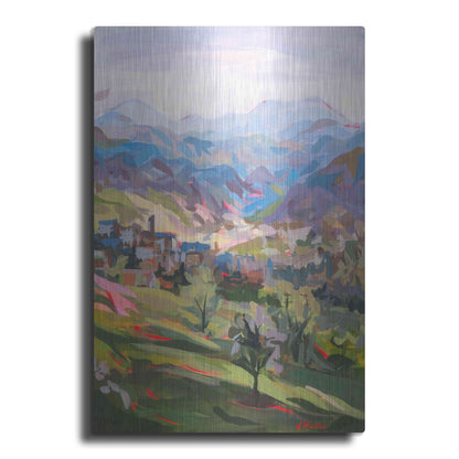 Luxe Metal Art 'Italian Hillside' by Joanne Hastie, Metal Wall Art