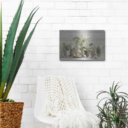 Luxe Metal Art 'Greenhouse Orchids on Wood' by Danhui Nai, Metal Wall Art,16x12