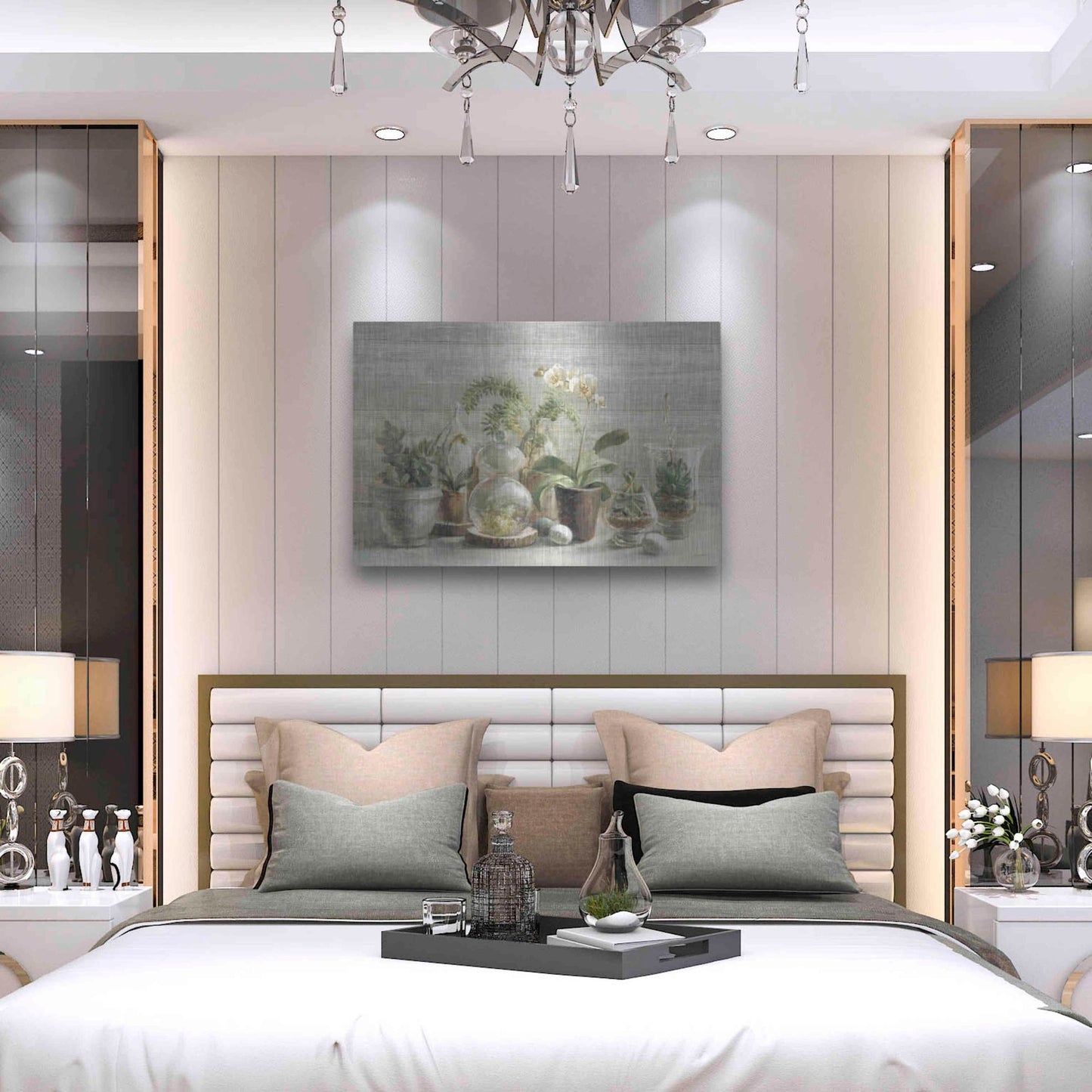 Luxe Metal Art 'Greenhouse Orchids on Wood' by Danhui Nai, Metal Wall Art,36x24