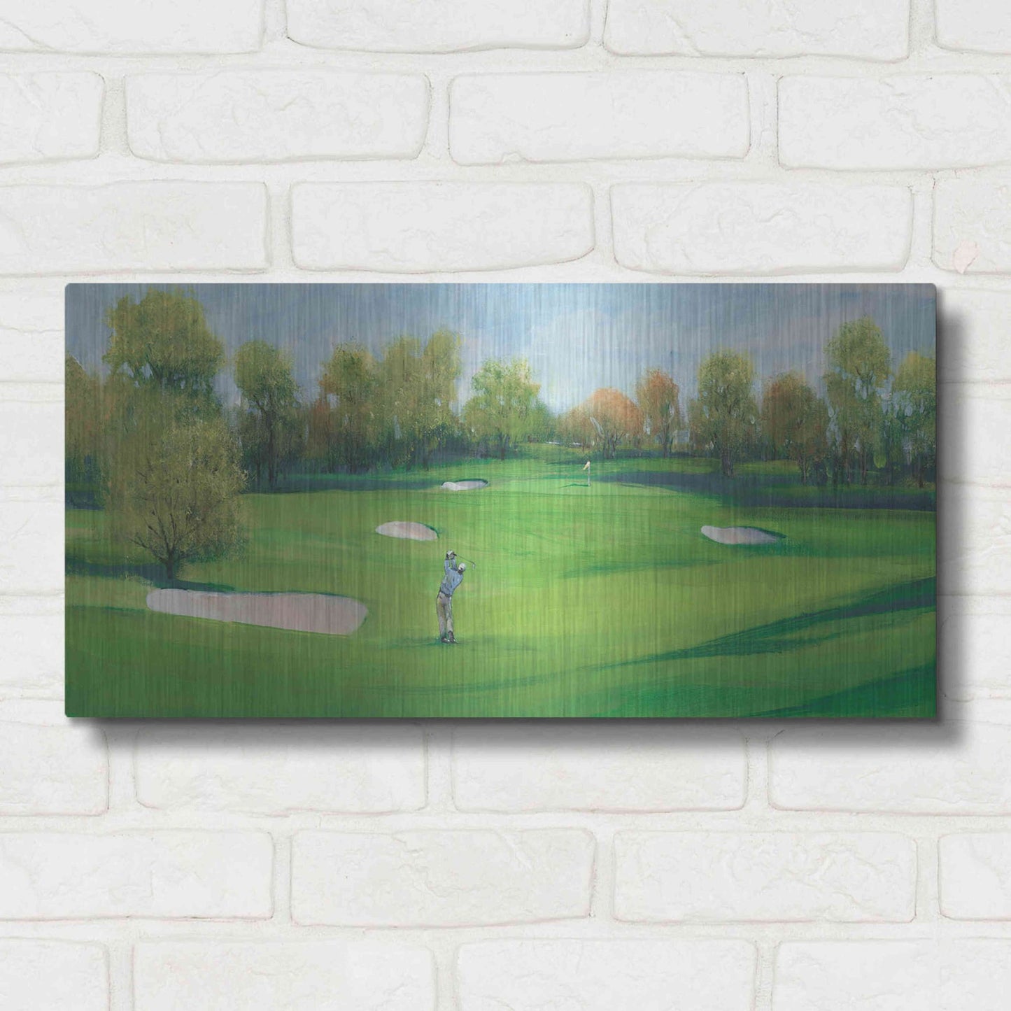 Luxe Metal Art 'Fairway Shot II' by Tim O'Toole, Metal Wall Art,24x12
