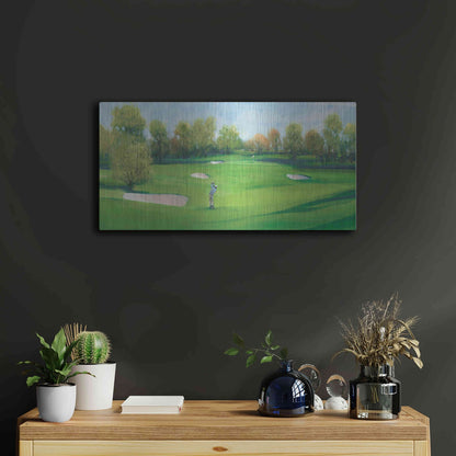 Luxe Metal Art 'Fairway Shot II' by Tim O'Toole, Metal Wall Art,24x12