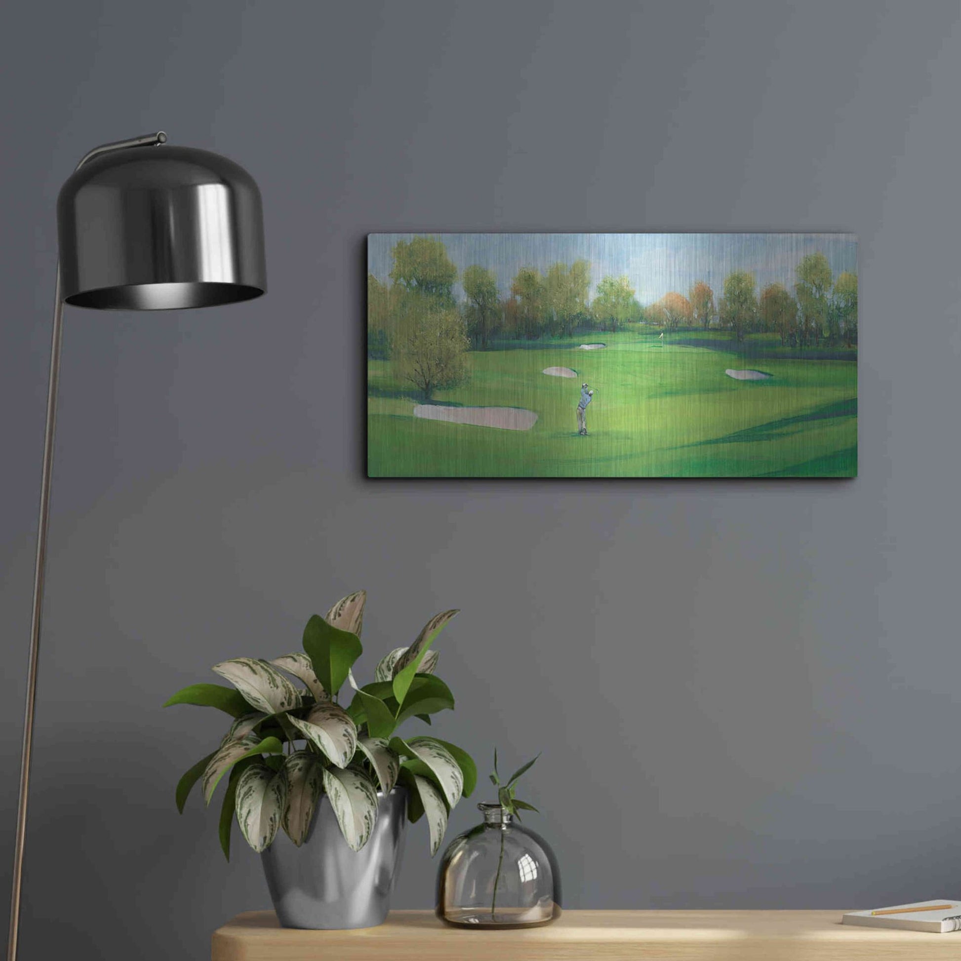 Luxe Metal Art 'Fairway Shot II' by Tim O'Toole, Metal Wall Art,24x12