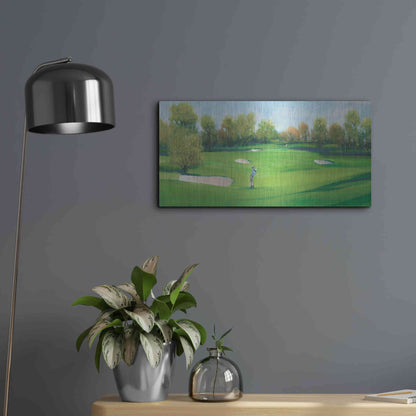 Luxe Metal Art 'Fairway Shot II' by Tim O'Toole, Metal Wall Art,24x12