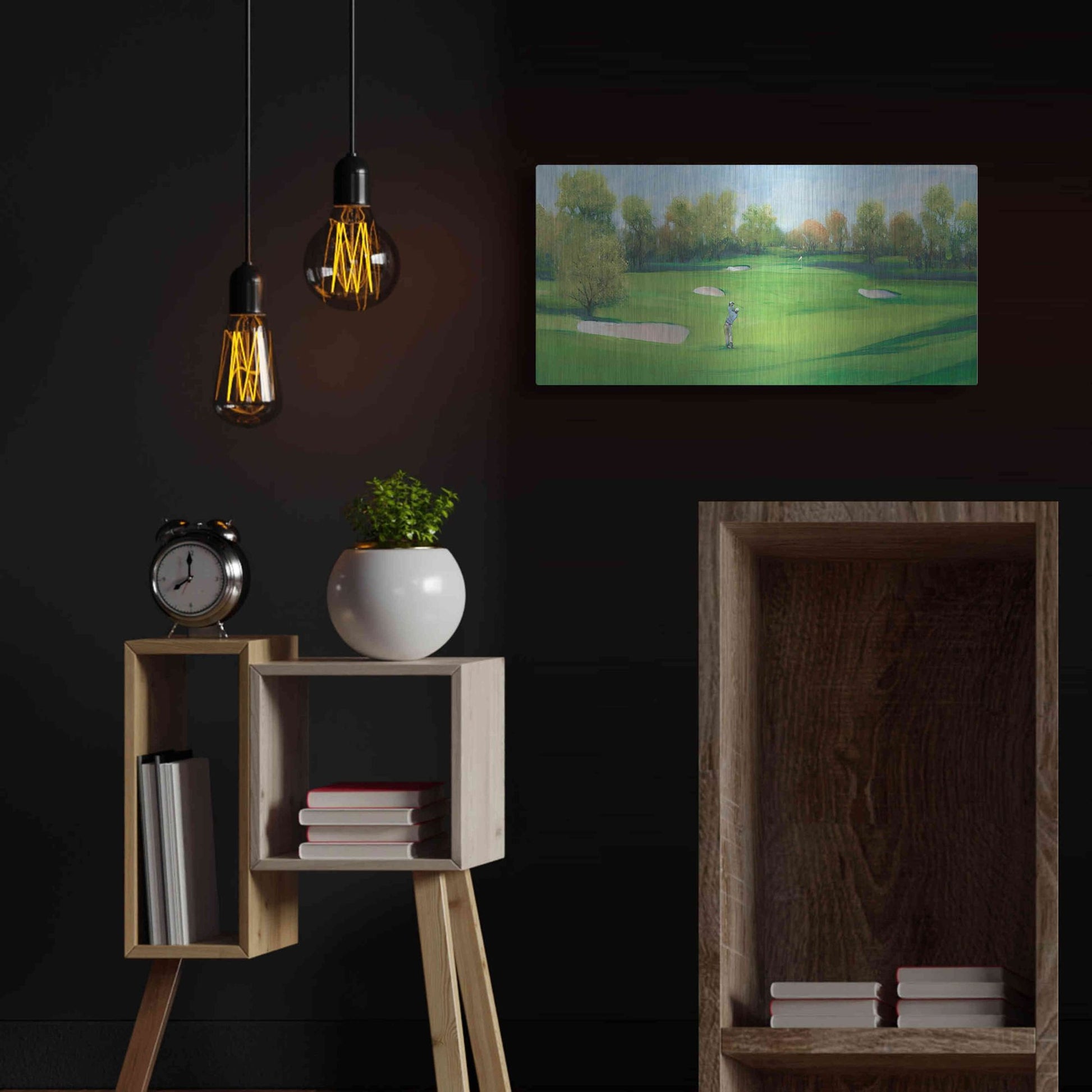 Luxe Metal Art 'Fairway Shot II' by Tim O'Toole, Metal Wall Art,24x12