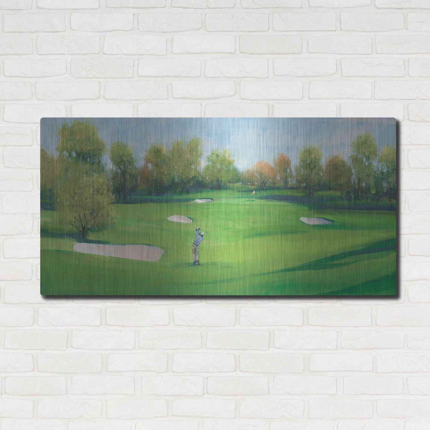 Luxe Metal Art 'Fairway Shot II' by Tim O'Toole, Metal Wall Art,48x24