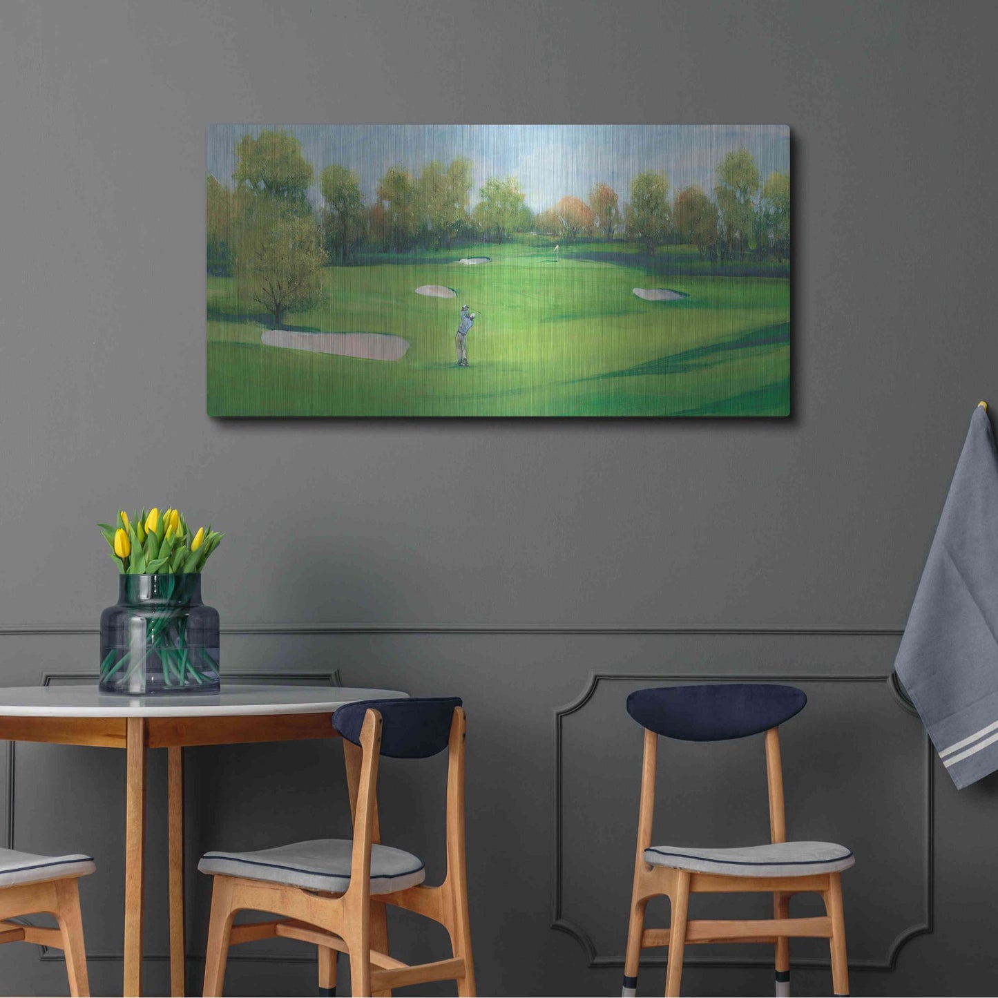 Luxe Metal Art 'Fairway Shot II' by Tim O'Toole, Metal Wall Art,48x24