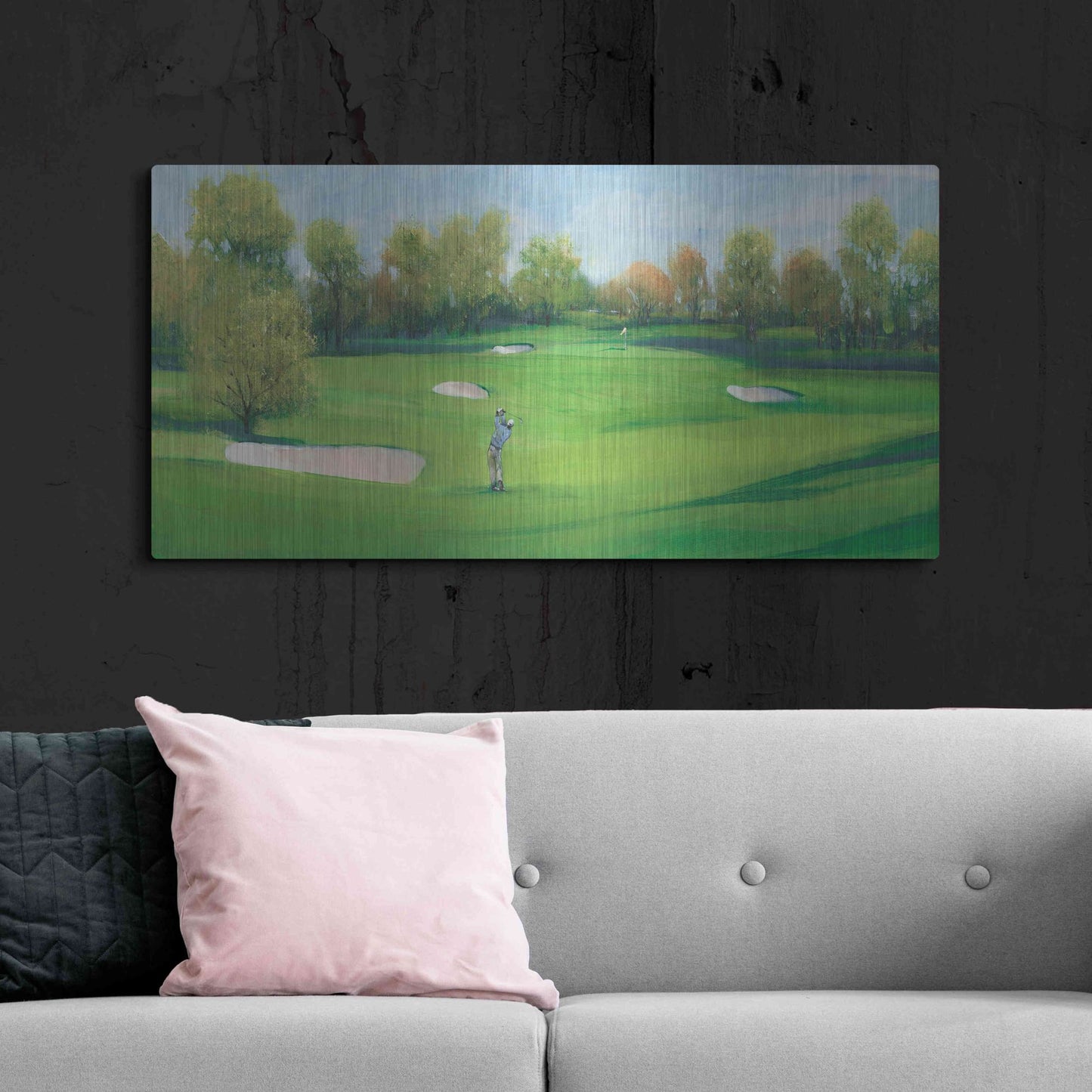 Luxe Metal Art 'Fairway Shot II' by Tim O'Toole, Metal Wall Art,48x24