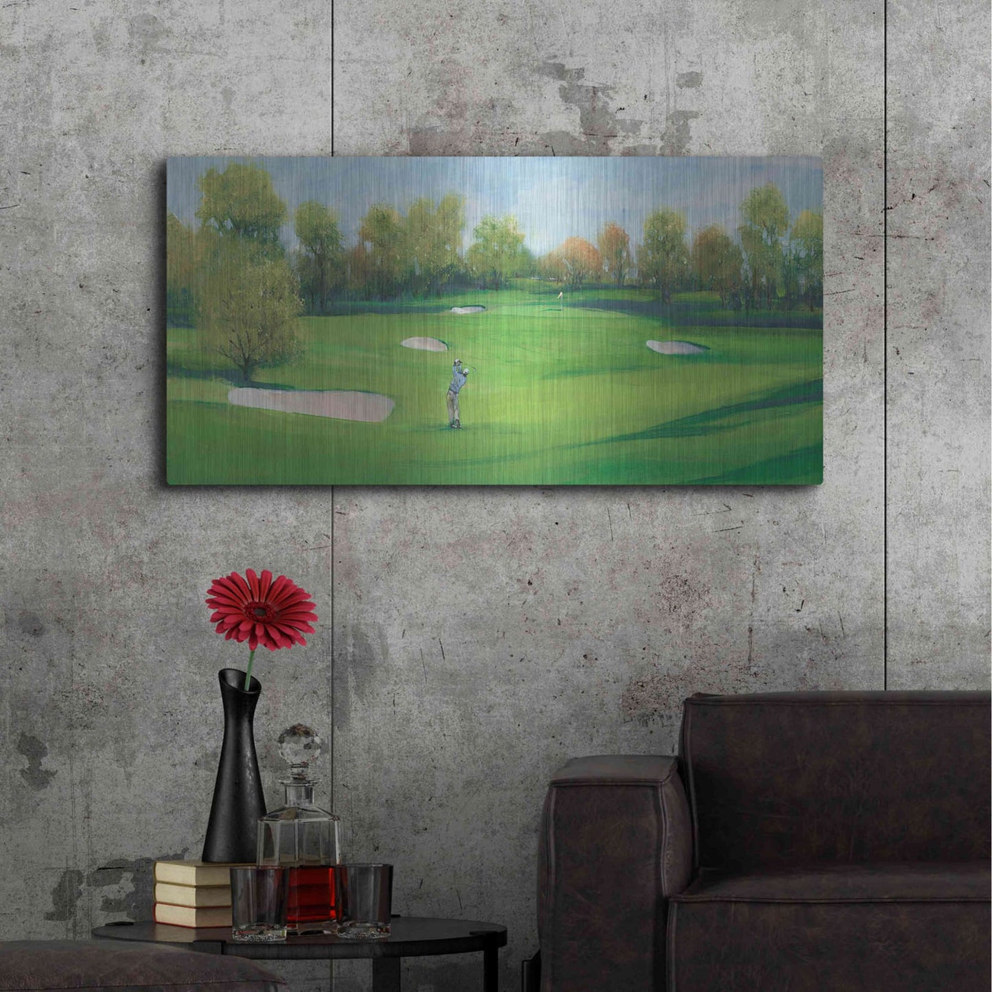 Luxe Metal Art 'Fairway Shot II' by Tim O'Toole, Metal Wall Art,48x24