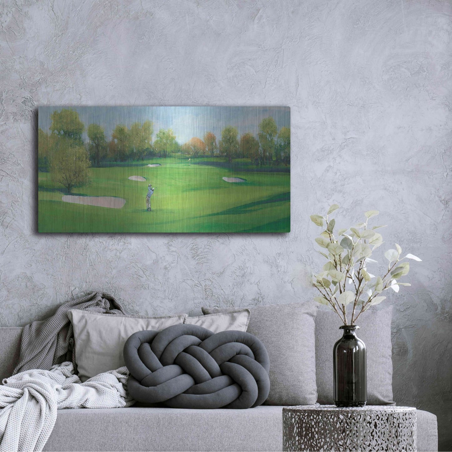 Luxe Metal Art 'Fairway Shot II' by Tim O'Toole, Metal Wall Art,48x24