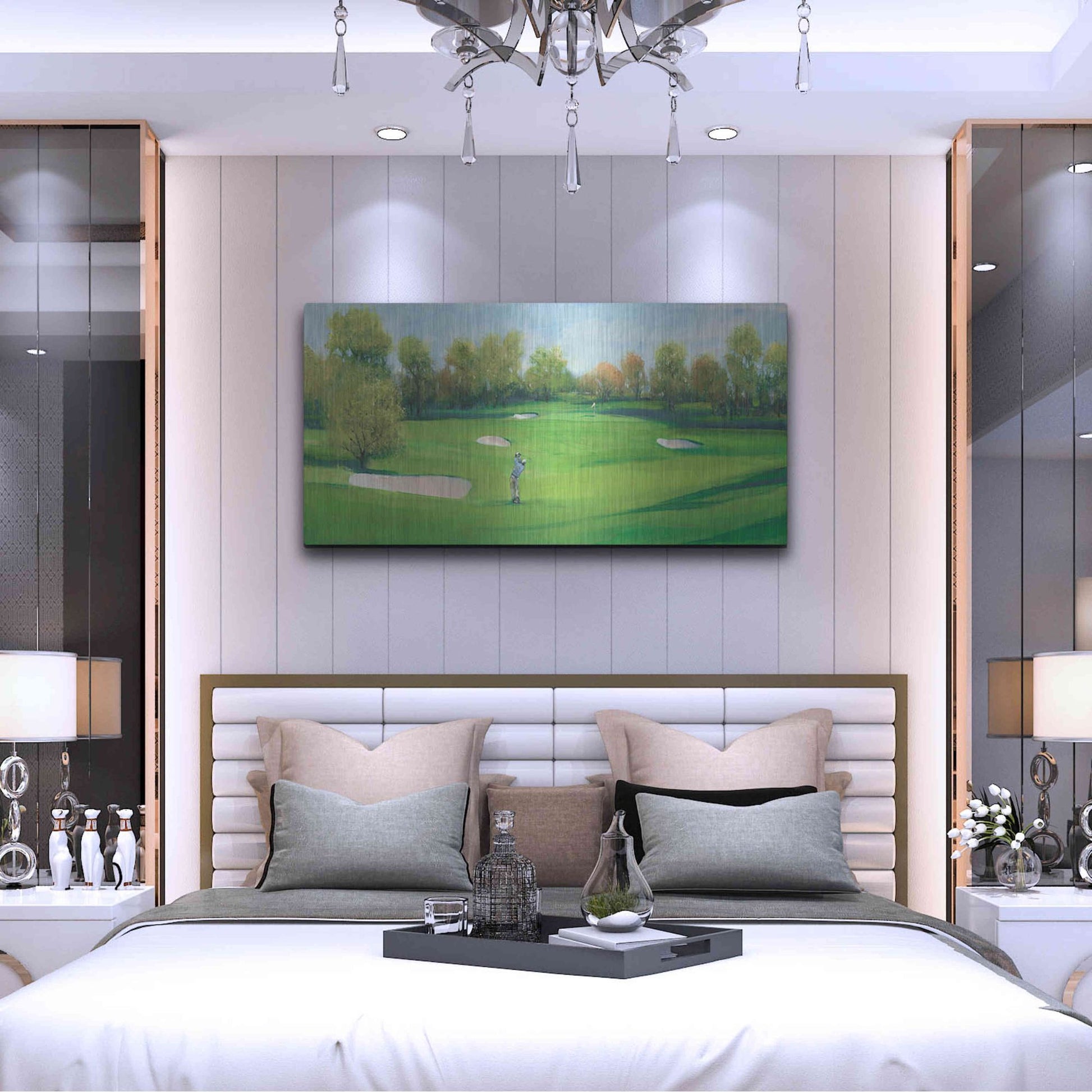 Luxe Metal Art 'Fairway Shot II' by Tim O'Toole, Metal Wall Art,48x24