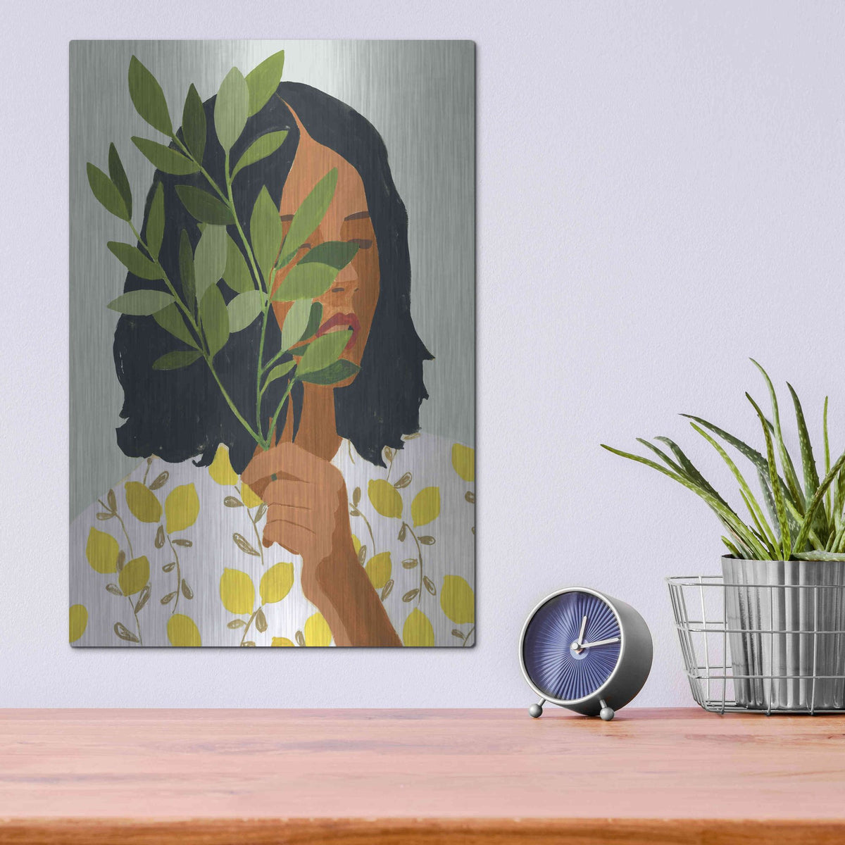 Luxe Metal Art 'Botany Portrait I' by Victoria Barnes, Metal Wall Art,12x16