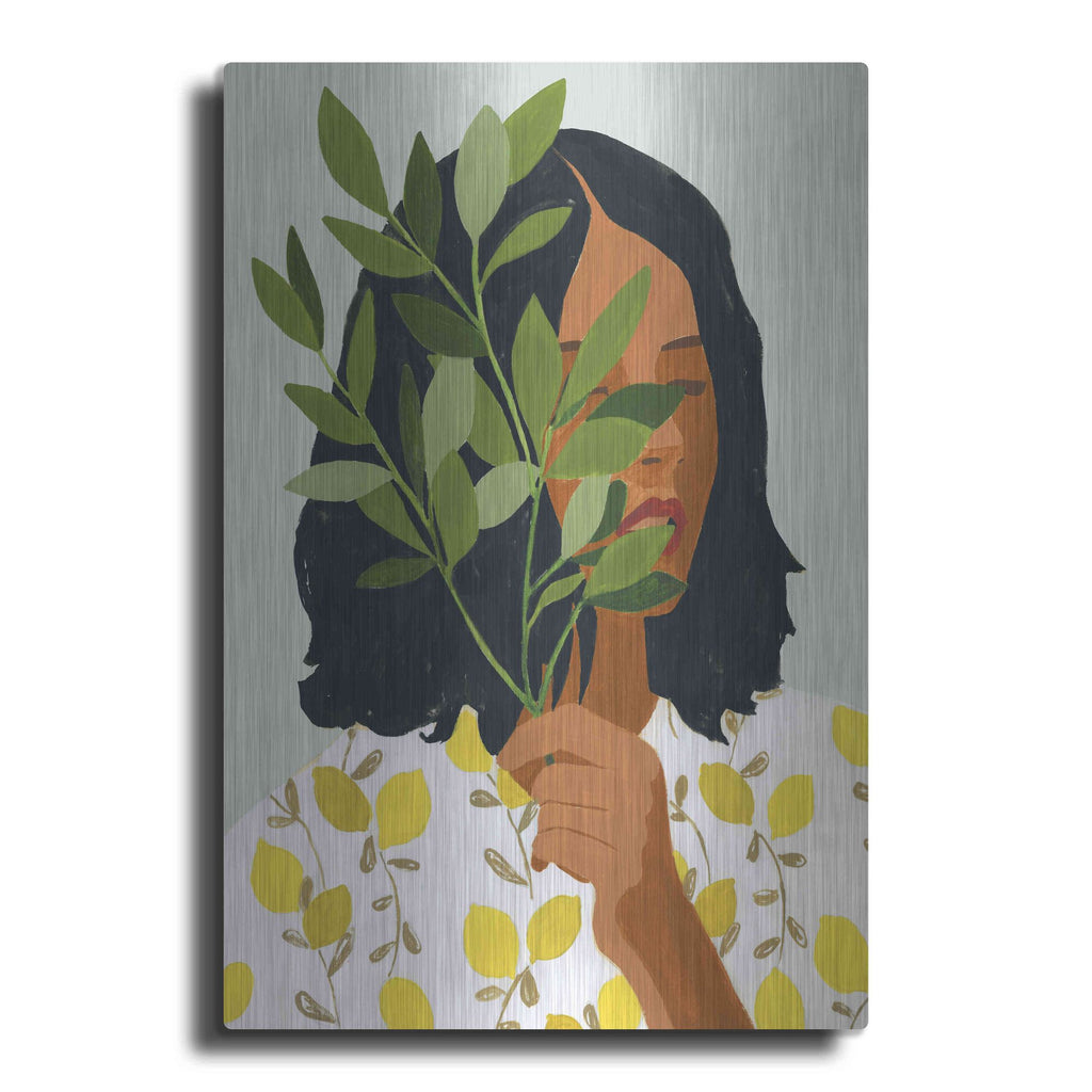 Luxe Metal Art 'Botany Portrait I' by Victoria Barnes, Metal Wall Art