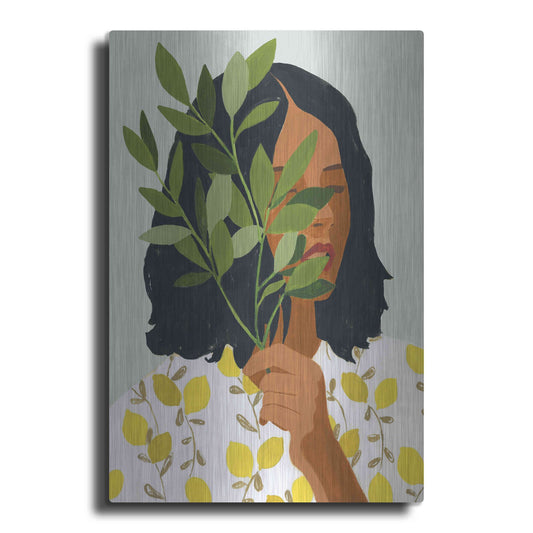 Luxe Metal Art 'Botany Portrait I' by Victoria Barnes, Metal Wall Art