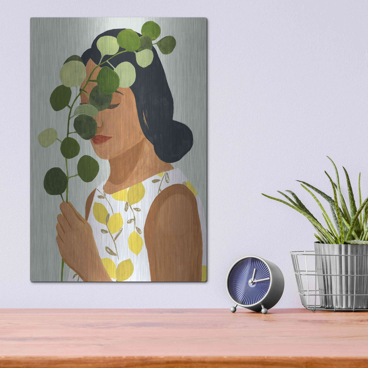 Luxe Metal Art 'Botany Portrait II' by Victoria Barnes, Metal Wall Art,12x16