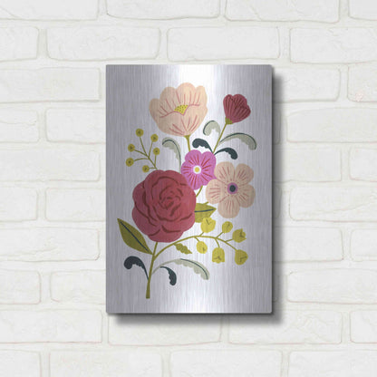 Luxe Metal Art 'Simple Flora I' by Victoria Barnes, Metal Wall Art,12x16