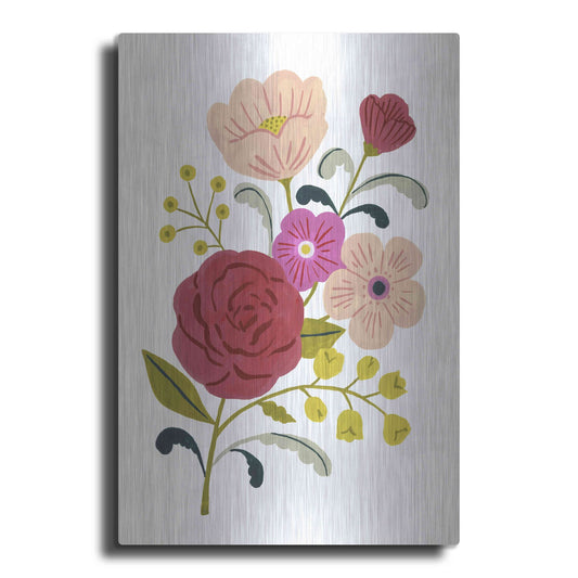 Luxe Metal Art 'Simple Flora I' by Victoria Barnes, Metal Wall Art