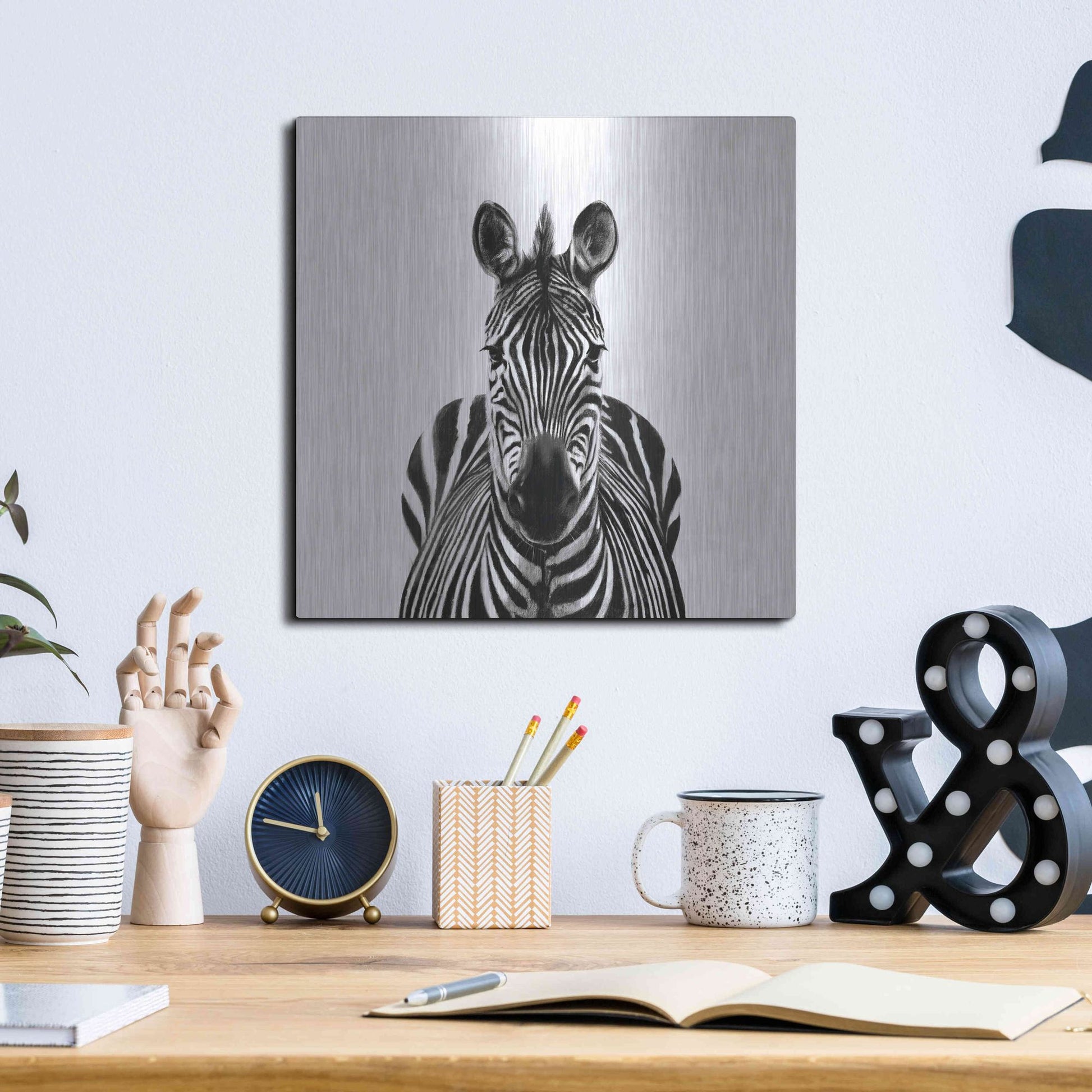 Luxe Metal Art 'Back Up Plan III' by Victoria Barnes, Metal Wall Art,12x12