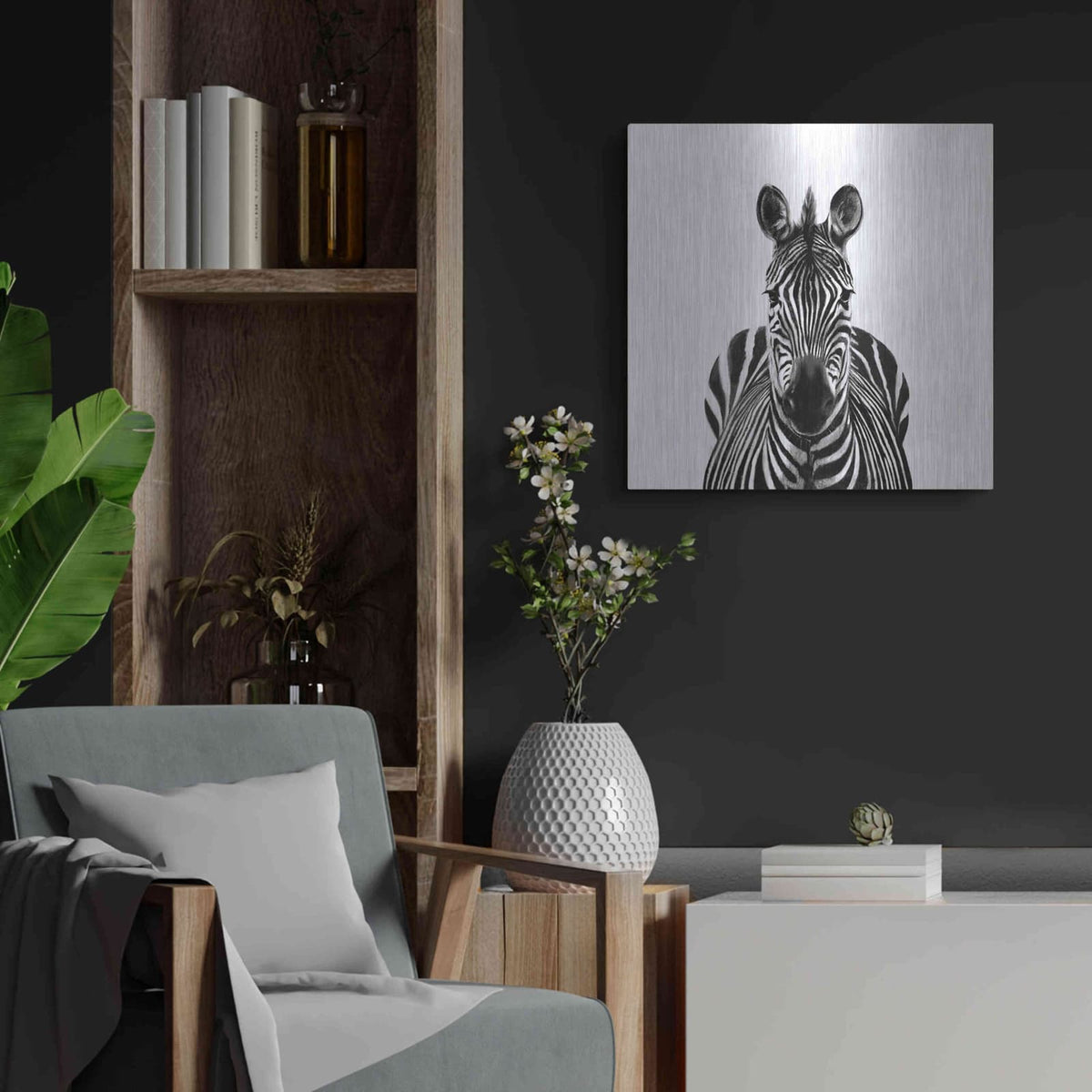 'Back Up Plan III' by Victoria Barnes – Metal Wall Art, 24x24 room view