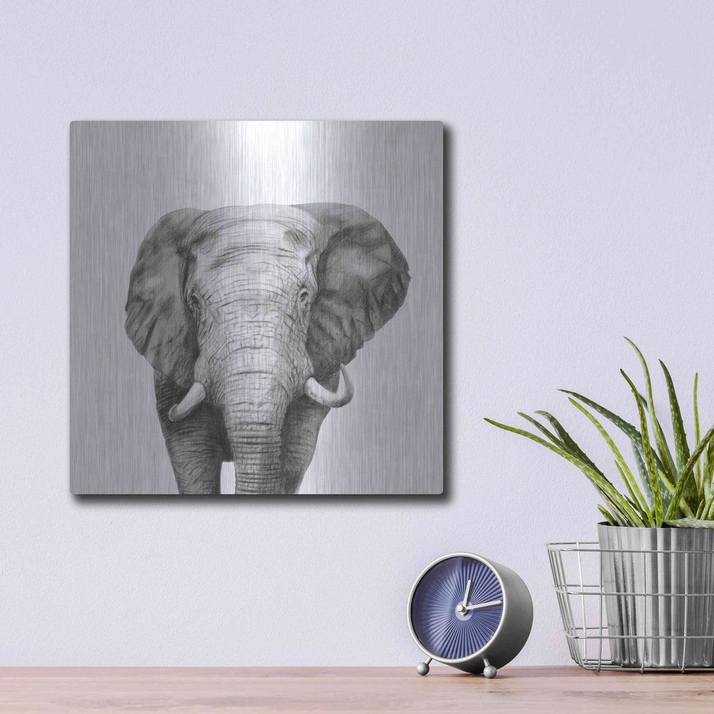 Luxe Metal Art 'Back Up Plan IV' by Victoria Barnes, Metal Wall Art,12x12