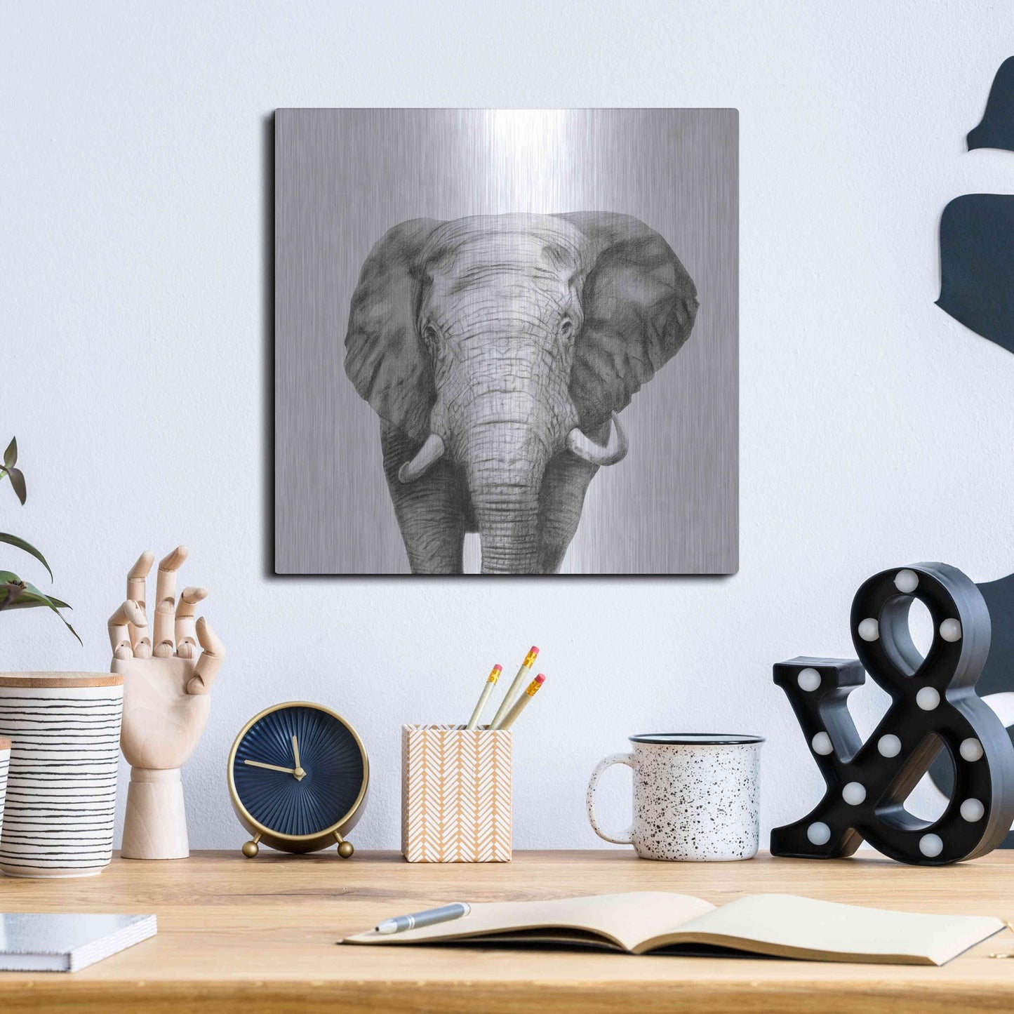 Luxe Metal Art 'Back Up Plan IV' by Victoria Barnes, Metal Wall Art,12x12