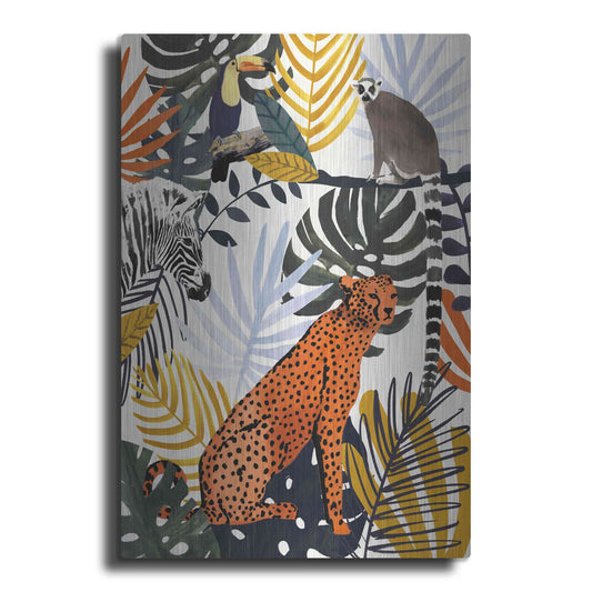Luxe Metal Art 'Jungle Jumble I' by Victoria Barnes, Metal Wall Art