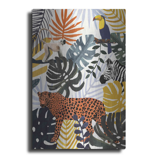 Luxe Metal Art 'Jungle Jumble II' by Victoria Barnes, Metal Wall Art