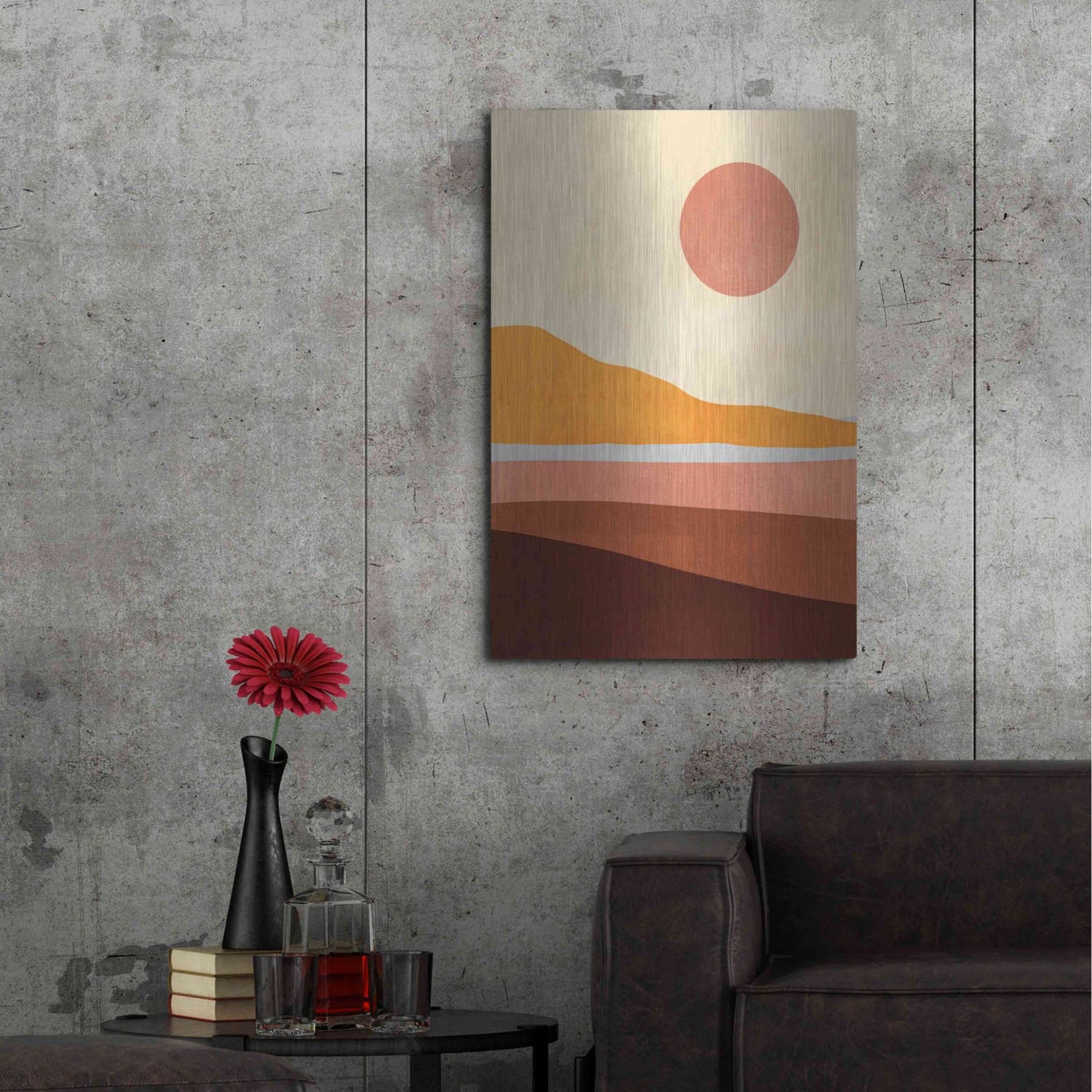 Luxe Metal Art 'Sunseeker Landscape I' by Victoria Barnes, Metal Wall Art,24x36