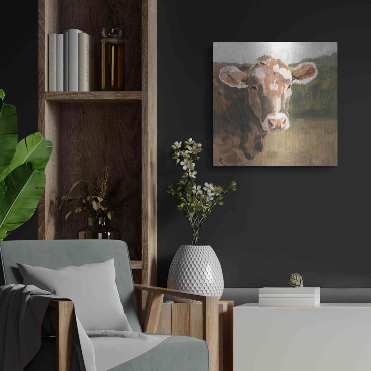 'On the Pasture I' by Victoria Barnes – Metal Wall Art, 24x24 room view