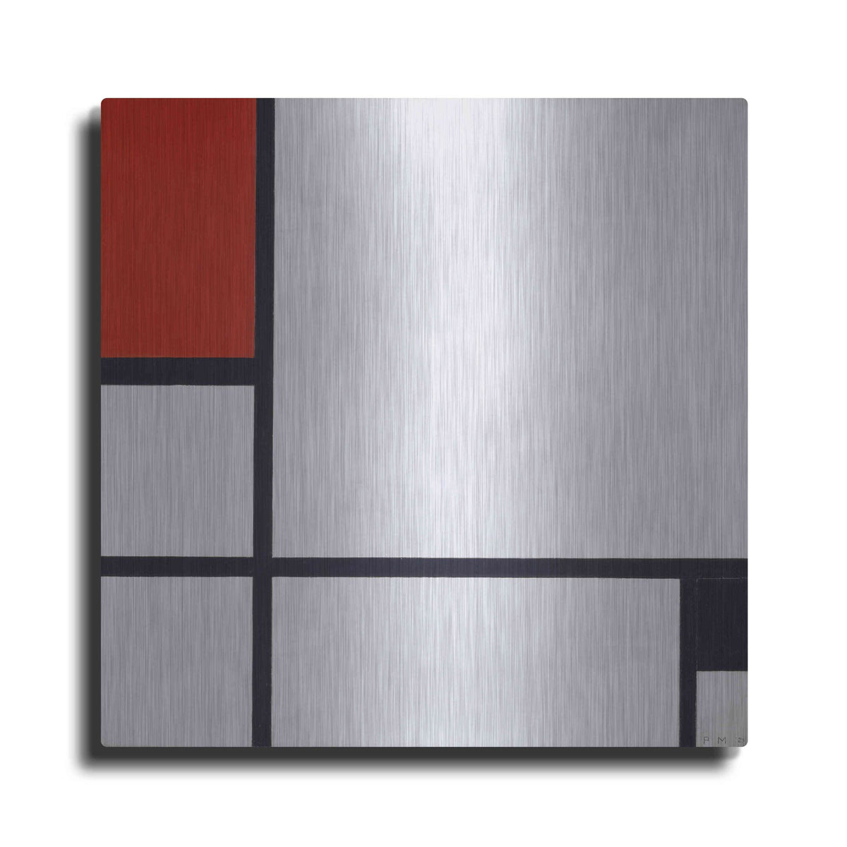 Luxe Metal Art 'Composition No.I, Avec Rouge Et Noir, 1929' by Piet Mondrian, Metal Wall Art