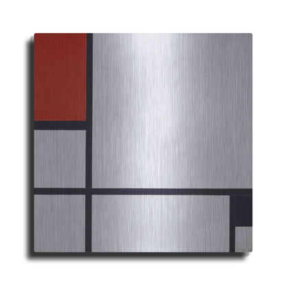 Luxe Metal Art 'Composition No.I, Avec Rouge Et Noir, 1929' by Piet Mondrian, Metal Wall Art