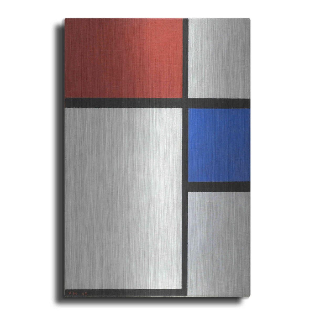 Luxe Metal Art 'Composition No.II, with Red and Blue, 1929' by Piet Mondrian, Metal Wall Art