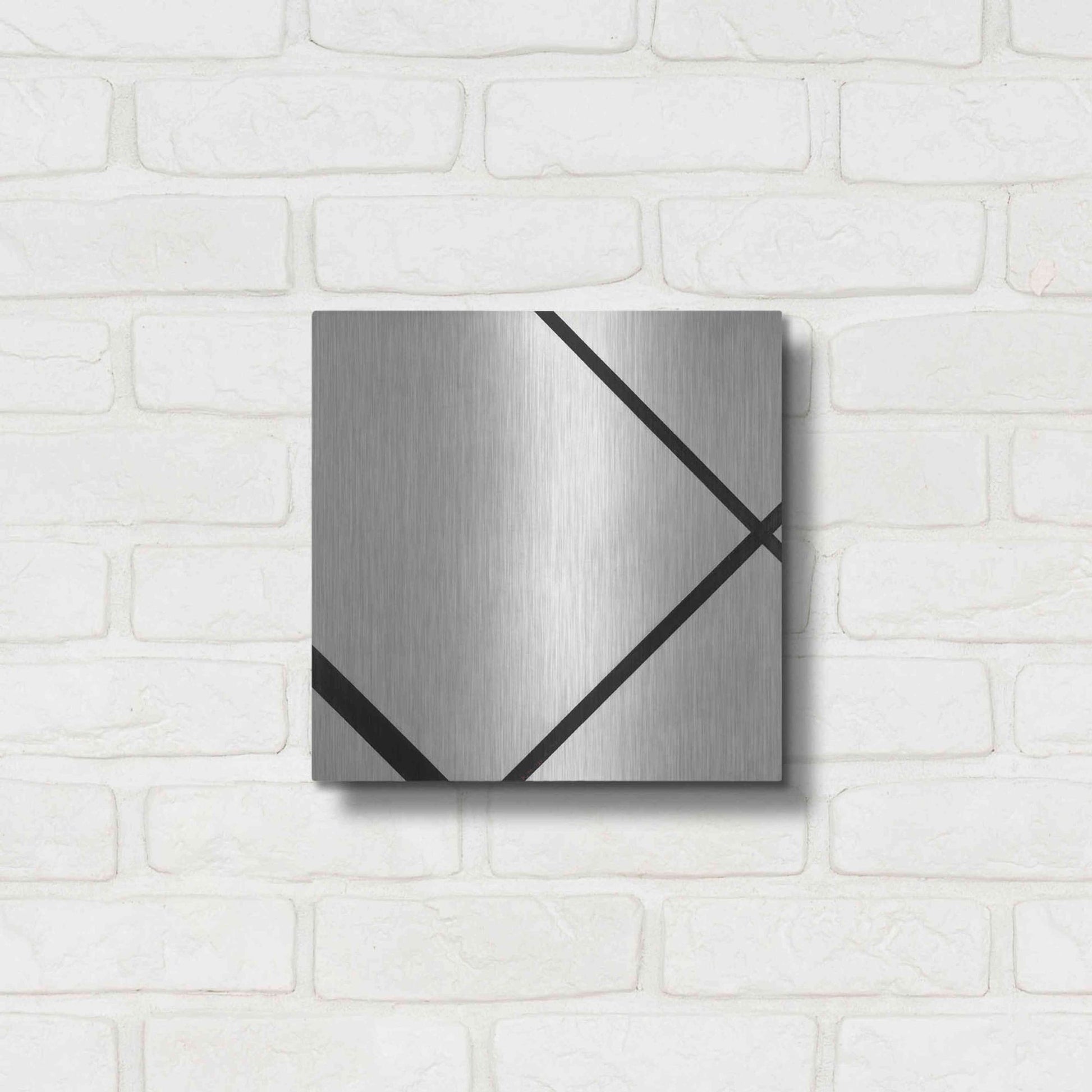 Luxe Metal Art 'Fox Trot A, 1930' by Piet Mondrian, Metal Wall Art,12x12