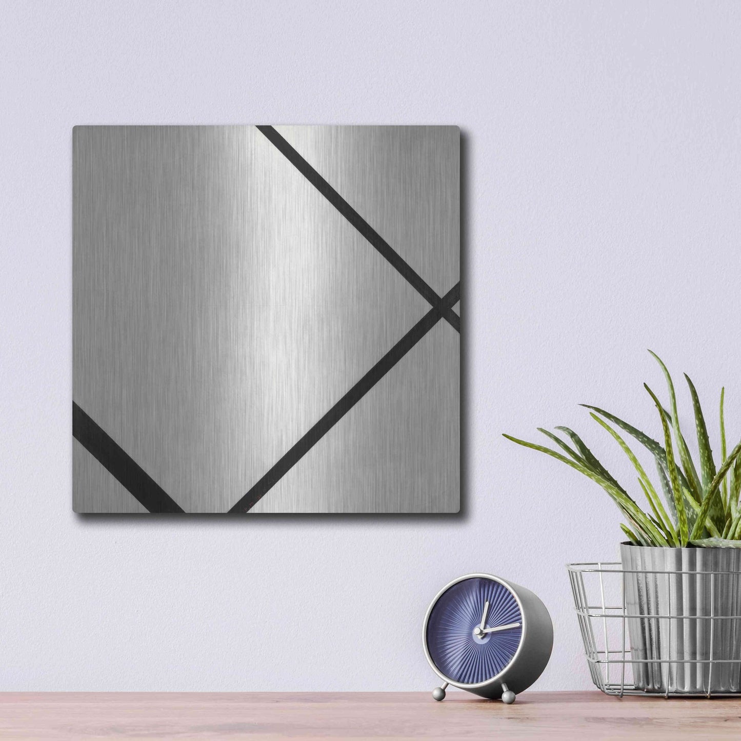 Luxe Metal Art 'Fox Trot A, 1930' by Piet Mondrian, Metal Wall Art,12x12