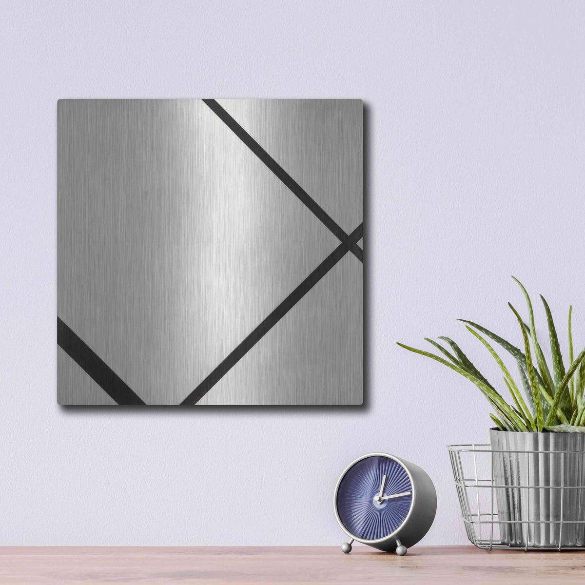 Luxe Metal Art 'Fox Trot A, 1930' by Piet Mondrian, Metal Wall Art,12x12