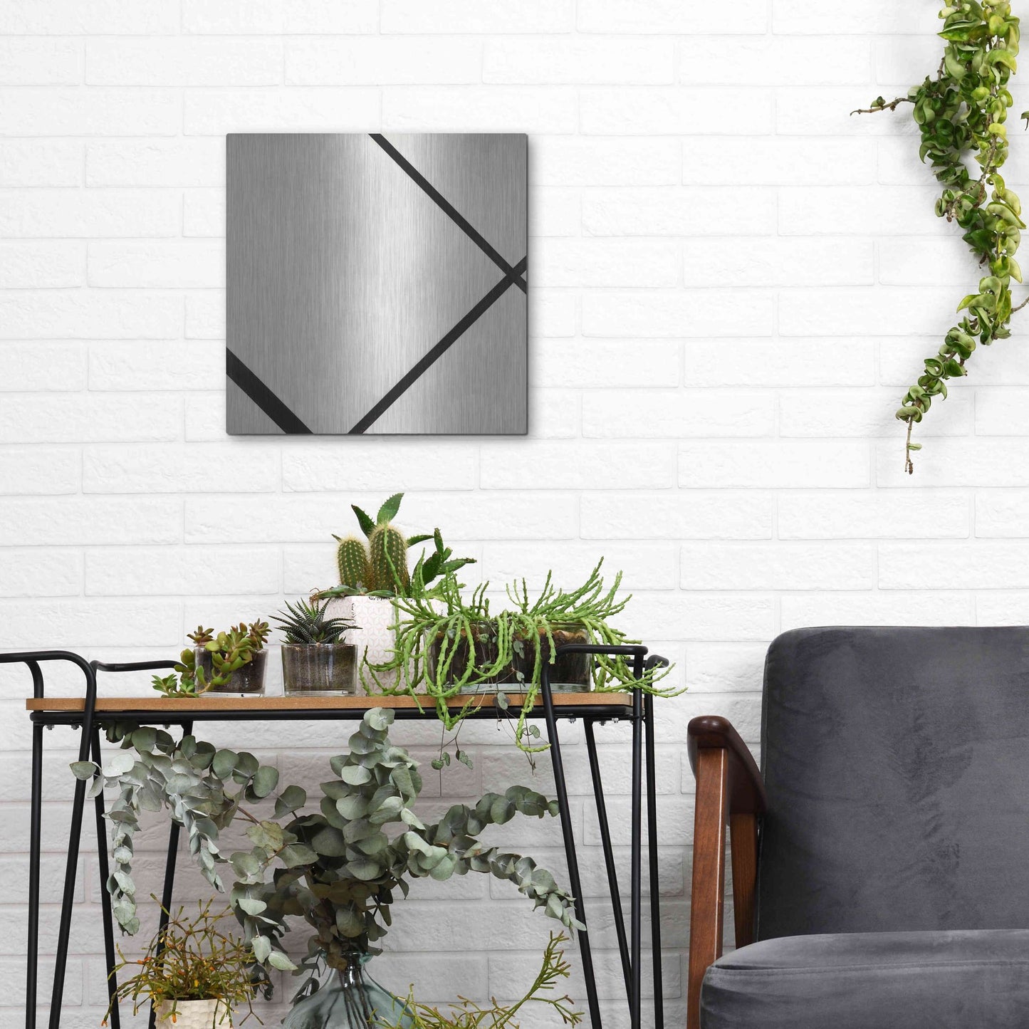 Luxe Metal Art 'Fox Trot A, 1930' by Piet Mondrian, Metal Wall Art,12x12