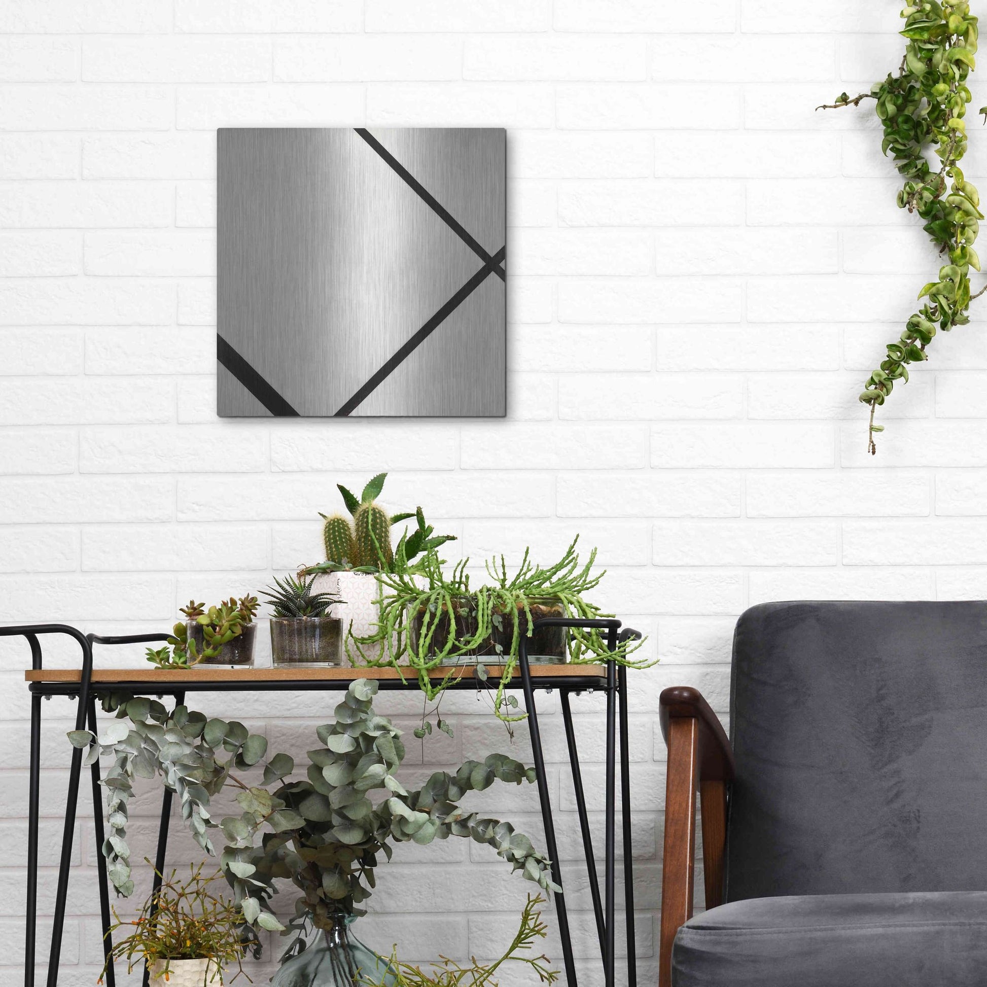 Luxe Metal Art 'Fox Trot A, 1930' by Piet Mondrian, Metal Wall Art,12x12