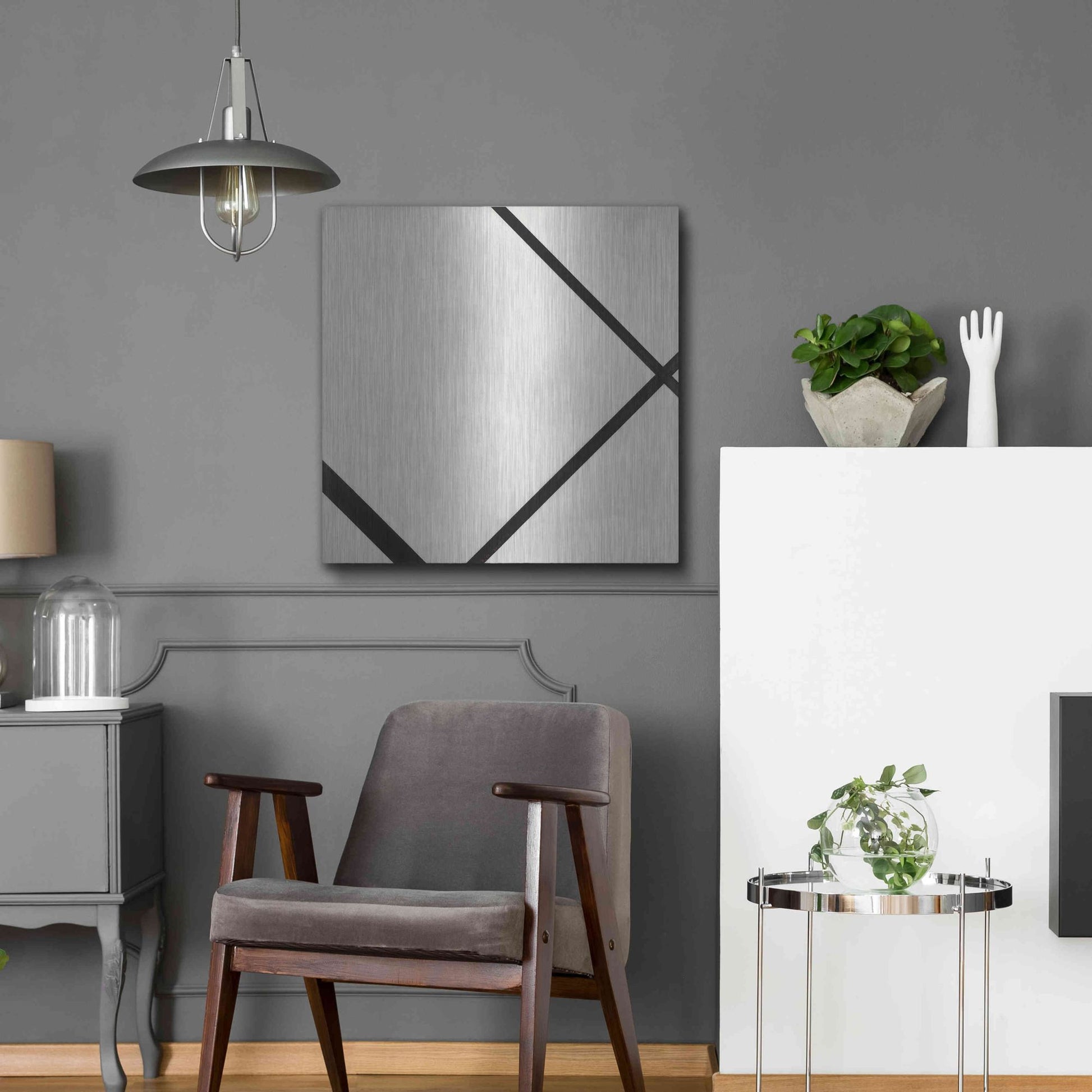 Luxe Metal Art 'Fox Trot A, 1930' by Piet Mondrian, Metal Wall Art,24x24