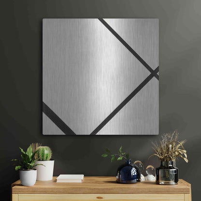 Luxe Metal Art 'Fox Trot A, 1930' by Piet Mondrian, Metal Wall Art,24x24