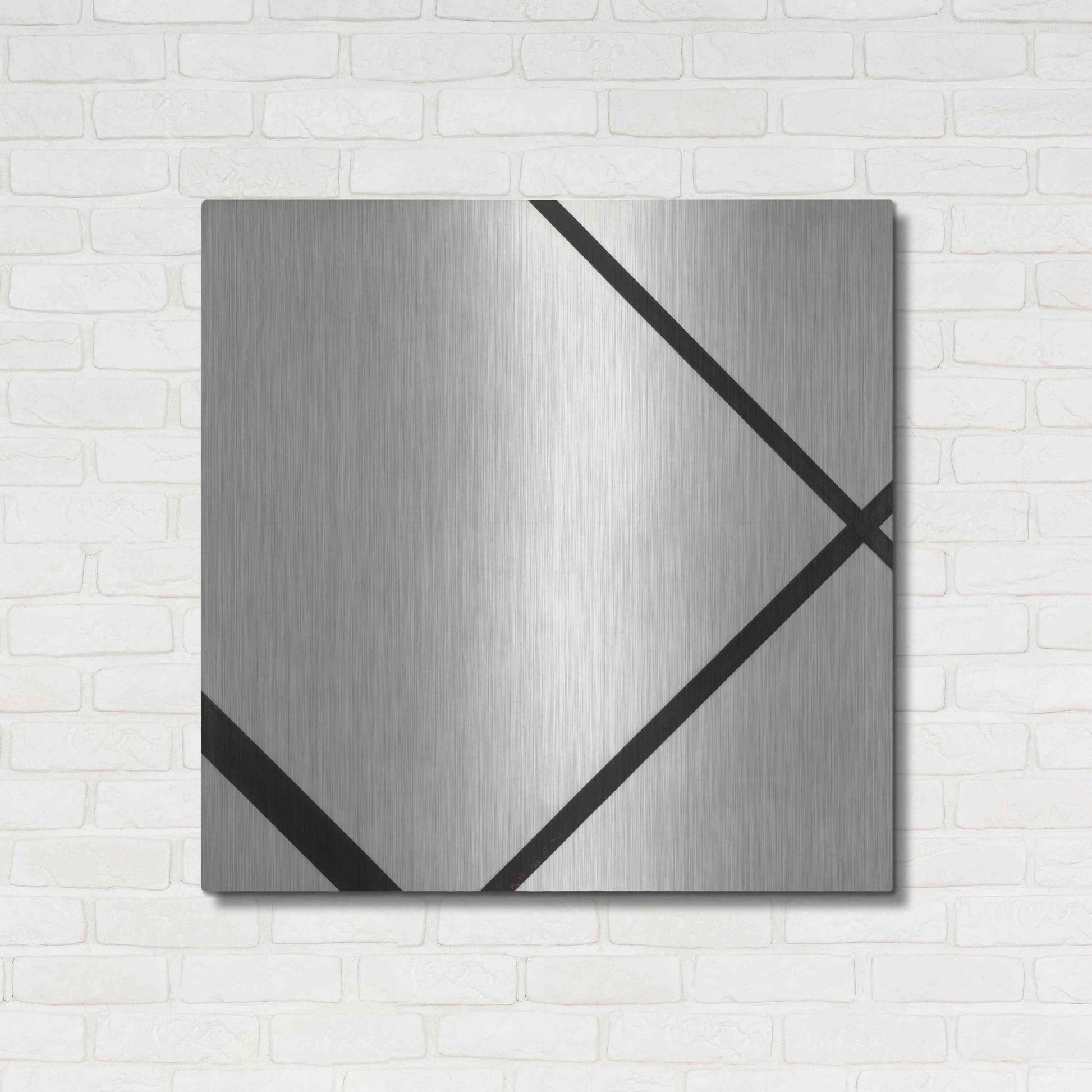 Luxe Metal Art 'Fox Trot A, 1930' by Piet Mondrian, Metal Wall Art,36x36