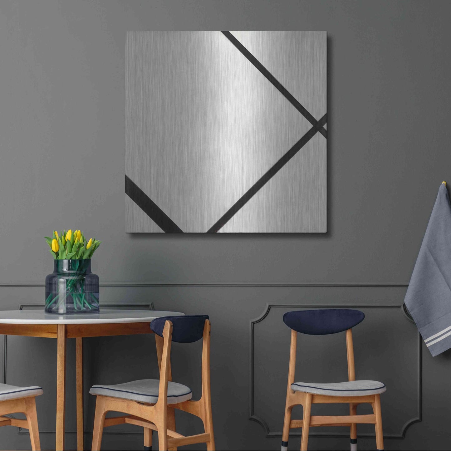 Luxe Metal Art 'Fox Trot A, 1930' by Piet Mondrian, Metal Wall Art,36x36