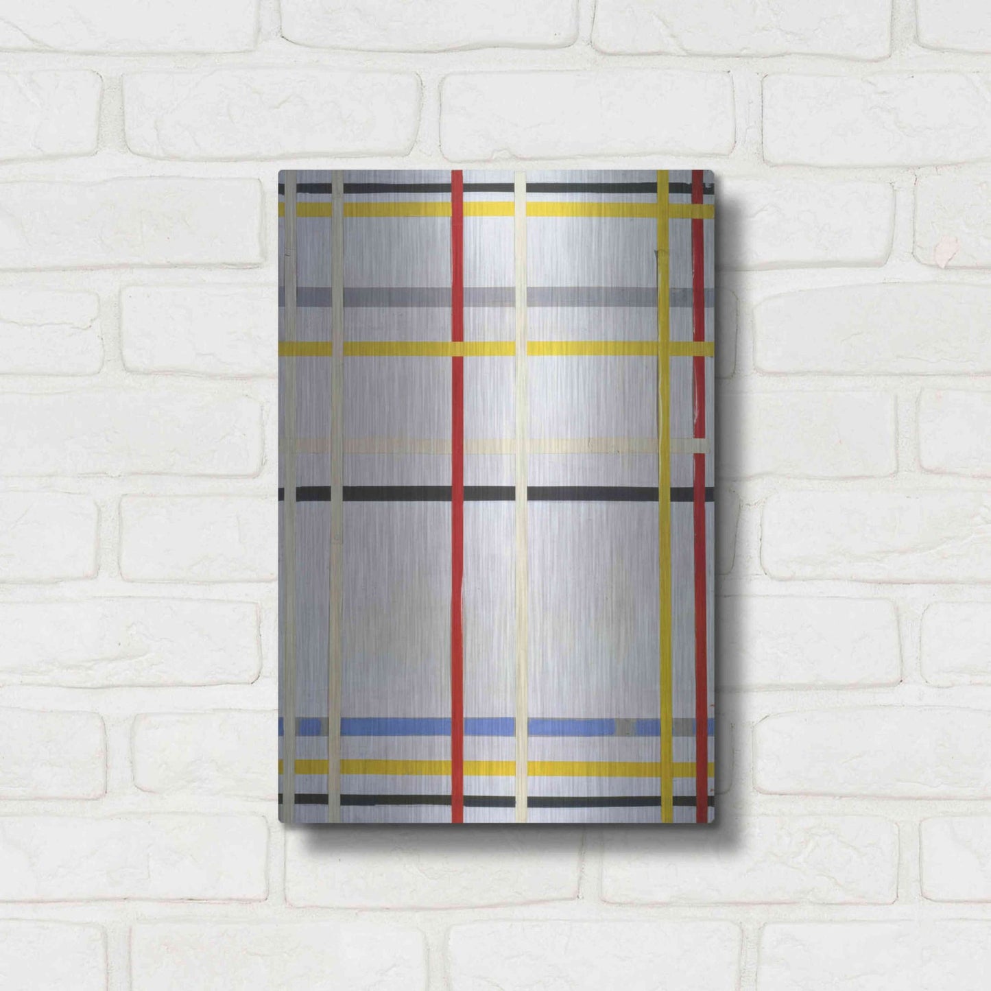 Luxe Metal Art 'New York City 2, 1941' by Piet Mondrian, Metal Wall Art,12x16