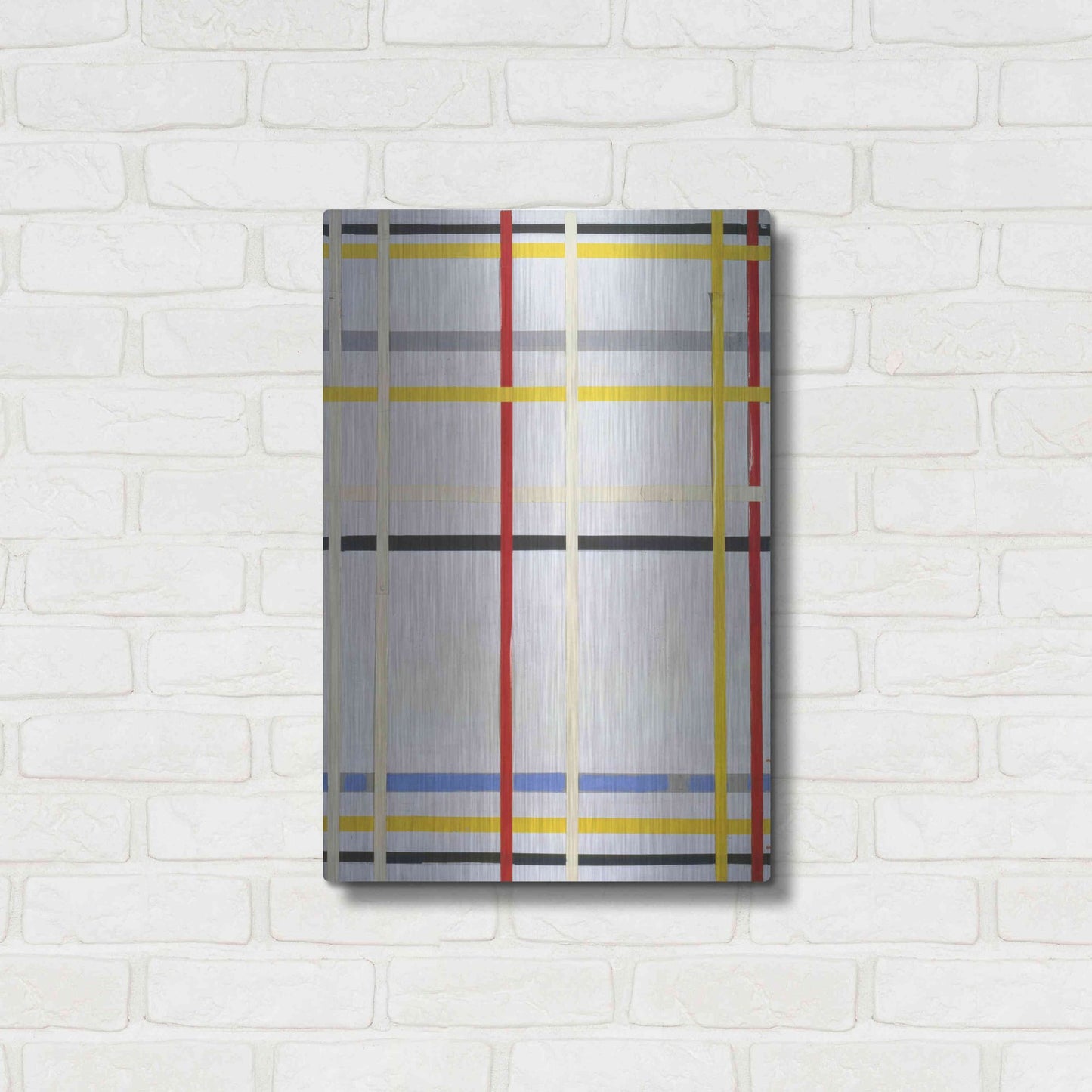 Luxe Metal Art 'New York City 2, 1941' by Piet Mondrian, Metal Wall Art,16x24