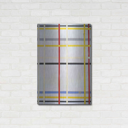 Luxe Metal Art 'New York City 2, 1941' by Piet Mondrian, Metal Wall Art,24x36